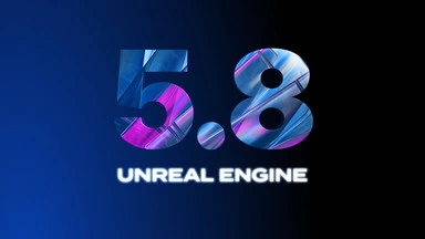 Abstract luminous forms announcing UE 5.8